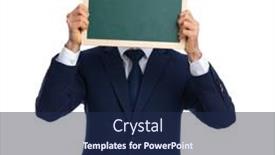  Presentation with navy blue - PPT layouts having timid-young-man-in-elegant background and a navy blue colored foreground