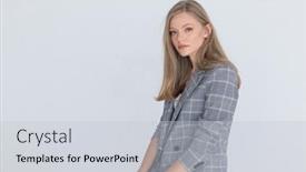  Presentation with gray - Audience pleasing slide deck consisting of timid-young-woman-in-gray backdrop and a light gray colored foreground