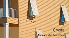  Presentation with hurricane - Slide set enhanced with timshare - coastal home with hurricane shutters background and a yellow colored foreground