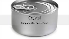  Presentation with fish - Presentation theme enhanced with tinned fish - tin can isolated on white background and a light gray colored foreground