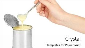  Presentation with condensed milk - PPT layouts having tin can of condensed milk background and a white colored foreground