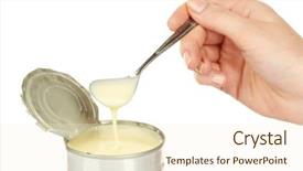  Presentation with condensed milk - Slides enhanced with tin can of condensed milk background and a cream colored foreground