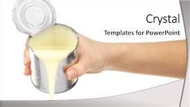  Presentation with condensed milk - Slide set featuring tin can of condensed milk background and a white colored foreground