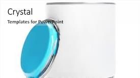  Presentation with five sided blue to white - Beautiful slide set featuring tin can with blue paint backdrop and a white colored foreground