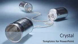  Presentation with voice - Amazing slides having voice communications - tin can with the sting backdrop and a light blue colored foreground