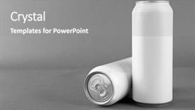  Presentation with grey - Cool new presentation theme with tin cans on grey background backdrop and a  colored foreground