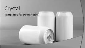  Presentation with tin mining - PPT theme having tin cans on grey background background and a light gray colored foreground