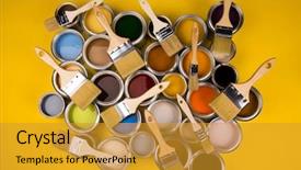  Presentation with paint - Slide deck enhanced with tin cans with color paint background and a  colored foreground