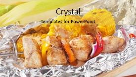  Presentation with grilled chicken - Amazing slide deck having tin foil - chicken shish kebab and grilled backdrop and a yellow colored foreground