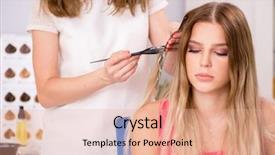  Presentation with hair colouring - PPT layouts featuring tin foil - customer choosing colour for her background and a coral colored foreground