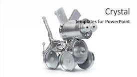  Presentation with robot - Beautiful presentation theme featuring old jewelry treasures discovered backdrop and a sky blue colored foreground