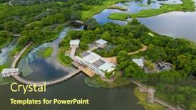  Presentation with wetland - Presentation design having tin-shui-wai-hong-kong background and a tawny brown colored foreground