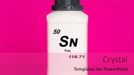  Presentation with laboratory chemical - PPT layouts enhanced with tin-sn-chemical-element background and a coral colored foreground