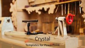  Presentation with woodworking - Cool new theme with tinder - background image of woodworking shop backdrop and a coral colored foreground
