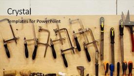  Presentation with woodworking - Slide deck enhanced with tinder - background shot of various woodworking background and a lemonade colored foreground