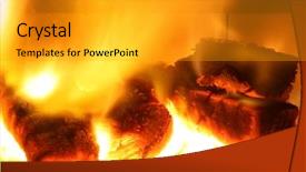  Presentation with christmas fireplace log fire burns - PPT layouts enhanced with tinder - burning wood in a fireplace background and a  colored foreground