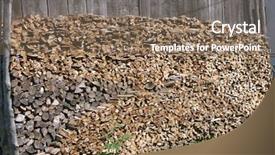  Presentation with pile - Presentation design consisting of tinder - pile of chopped logs 0813_ background and a  colored foreground