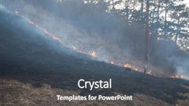  Presentation with dry - Presentation theme having tinder - wildfrire - dry grass burning background and a dark gray colored foreground