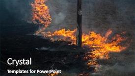  Presentation with dry - PPT theme featuring tinder - wildfrire - dry grass burning background and a black colored foreground