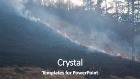  Presentation with dry - Colorful presentation theme enhanced with tinder - wildfrire - dry grass burning backdrop and a ocean colored foreground