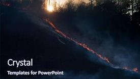  Presentation with dry - Presentation theme having tinder - wildfrire - dry grass burning background and a wine colored foreground