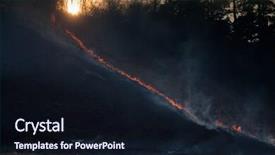  Presentation with dry - Amazing presentation theme having tinder - wildfrire - dry grass burning backdrop and a wine colored foreground