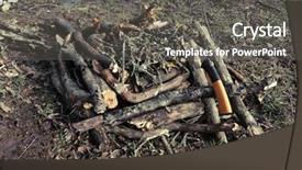  Presentation with burn - Presentation theme having tinder and hand saw background and a gray colored foreground