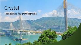  Presentation with hong kong skectch - Audience pleasing slides consisting of ting kau bridge in hong backdrop and a  colored foreground