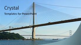  Presentation with bridge - Colorful PPT theme enhanced with ting kau bridge in hong backdrop and a  colored foreground
