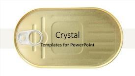  Presentation with tin mining - PPT theme consisting of tinned fish - tin can isolated on white background and a coral colored foreground