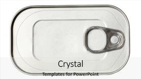  Presentation with fish - PPT theme consisting of tinned fish - tin can on white background background and a light gray colored foreground