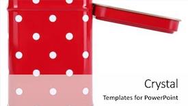  Presentation with box - Colorful presentation theme enhanced with tinplater - open vintage tin box red backdrop and a white colored foreground