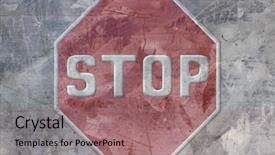  Presentation with road stop sign - Amazing theme having tinplater - traffic sign of stop backdrop and a coral colored foreground