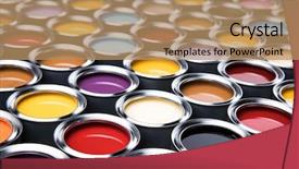  Presentation with creativity - Beautiful PPT theme featuring tins - creativity concept group of tin backdrop and a coral colored foreground