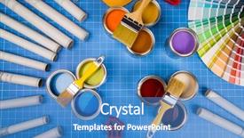  Presentation with paint brush - Beautiful presentation theme featuring tins - paint brush tin can backdrop and a teal colored foreground