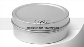 Presentation with box - Slide set having tins - tin round box isolated background and a light gray colored foreground