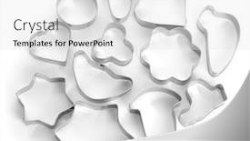  Presentation with cookies - Slides having metal forming - tins of cookies isolated background and a white colored foreground