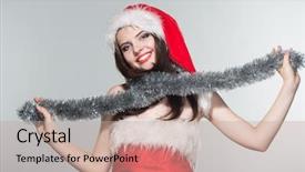  Presentation with merry christmas - Amazing slide deck having tinsel - merry christmas beautiful young woman backdrop and a coral colored foreground
