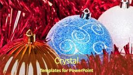  Presentation with red gold white - Slides featuring tinsel and christmas balls gold background and a tawny brown colored foreground