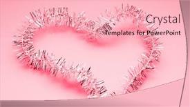  Presentation with shape heart - Theme having tinsel-in-the-shape background and a lemonade colored foreground