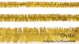  Presentation with blank whiteboard isolated on white - Slides consisting of tinsel isolated on a white background and a yellow colored foreground