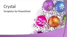  Presentation with christmas balls disco ball - Presentation design featuring tinsel isolated on white background background and a white colored foreground