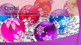  Presentation with white christmas - Theme featuring tinsel isolated on white background background and a coral colored foreground