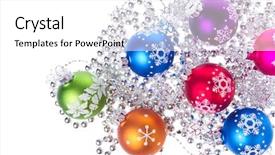  Presentation with white christmas - Colorful PPT layouts enhanced with tinsel isolated on white background backdrop and a  colored foreground