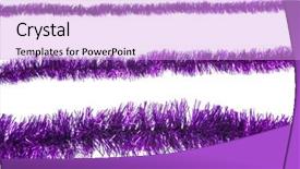  Presentation with different - Theme featuring tinsels in different size isolated background and a lavender colored foreground
