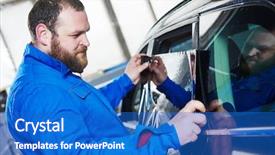  Presentation with automobile - Slides consisting of car tinting automobile mechanic technician background and a cobalt blue colored foreground