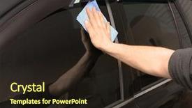  Presentation with worker - Beautiful PPT theme featuring worker polishing tinted car window backdrop and a wine colored foreground