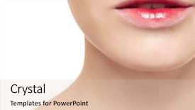  Presentation with beautiful young woman getting face - Slide set featuring tint - young woman with beautiful lips background and a lemonade colored foreground