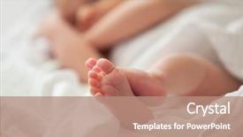  Presentation with infant - Audience pleasing PPT layouts consisting of tiny baby feet backdrop and a coral colored foreground