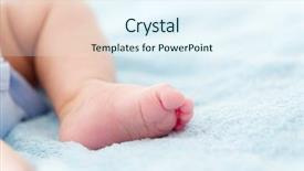  Presentation with feet - Slides consisting of tiny baby feet background and a sky blue colored foreground